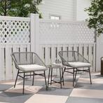Polyrotan 2-persoons Balkonset met Stoelen, Tafel, Kussens, Verzenden, Nieuw