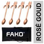 Fako Bijoux® - Theelepel / Koffielepel Hangende Kat - Rosé, Huis en Inrichting, Keuken | Bestek, Verzenden, Nieuw