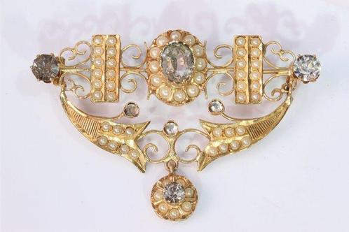 Zonder Minimumprijs - Broche - 18 karaat Geel goud, Roségoud, Sieraden, Tassen en Uiterlijk, Antieke sieraden