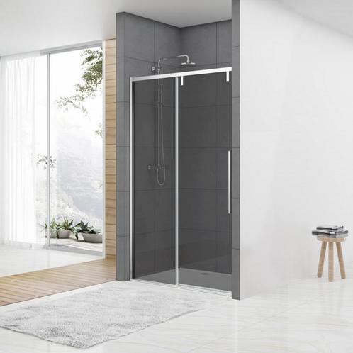 Nisdeur Van Rijn ST06 Schuifdeur Met Vaste Wand Rookglas, Doe-het-zelf en Verbouw, Sanitair, Douche, Nieuw, Chroom, Ophalen of Verzenden