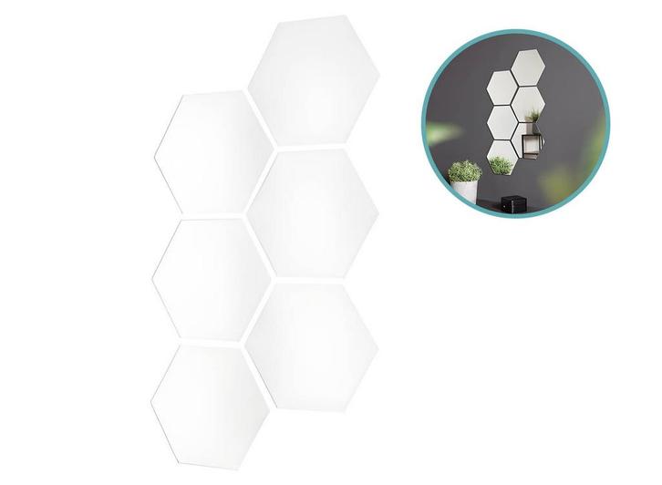 Zeshoekige spiegel wandstickers 6-delig 18 x 21 x 0,25 cm, Huis en Inrichting, Woonaccessoires | Spiegels, Nieuw, Verzenden