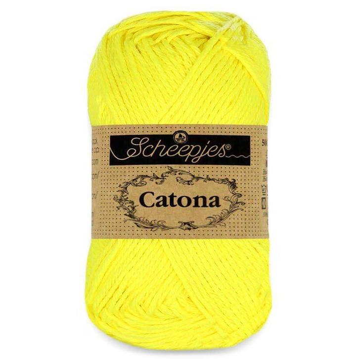Scheepjes Catona 50 gram - 601 neon geel - Katoen Garen, Hobby en Vrije tijd, Breien en Haken, Ophalen of Verzenden