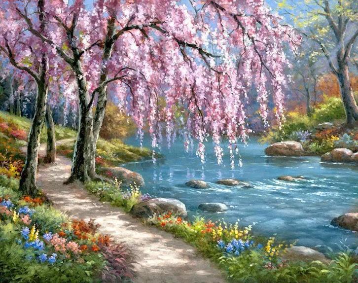 2dekans | Office - Schilderen op nummers boom met rivier -, Boeken, Hobby en Vrije tijd, Zo goed als nieuw, Ophalen of Verzenden