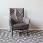 4x Montis Charly Fauteuil Antraciet-Bruin Leder – Zwart/Dop, Ophalen, Minder dan 75 cm, Zo goed als nieuw, Leer