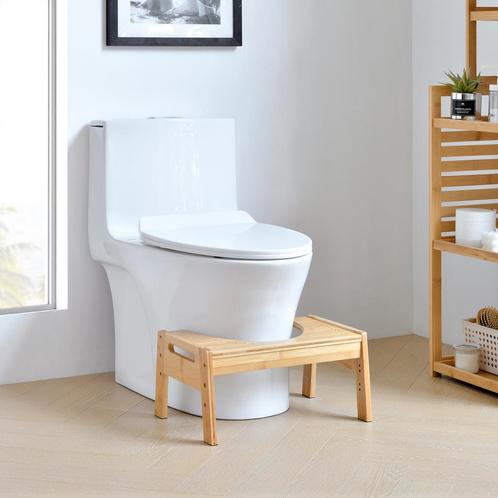 [en.casa] Toiletkrukje Kalajoki bamboe 21x42x30 cm houtkleur, Huis en Inrichting, Badkamer | Badtextiel en Accessoires, Nieuw