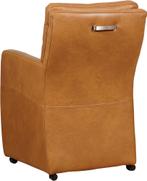 Cognac leren landelijke eetkamerfauteuil - Granada leer Saha, Huis en Inrichting, Overige kleuren, Nieuw, Leer, Ophalen of Verzenden