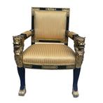 Luxe stoel met leeuwenkoppen €250,- excl btw p/s, Ophalen of Verzenden
