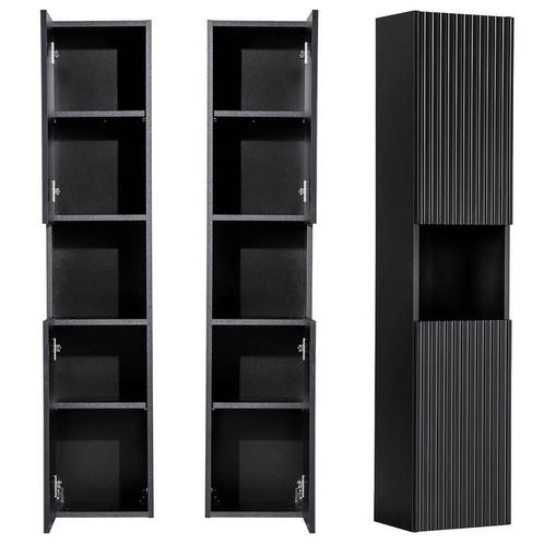 Badkamerkast Newport kolomkast 140x30x25 cm zwart [en.casa], Huis en Inrichting, Badkamer | Badkamermeubels, Nieuw, Verzenden