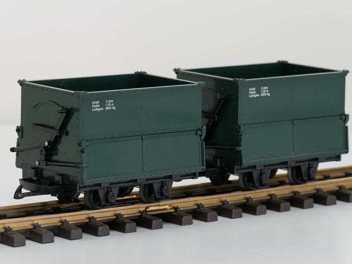LGB 40190 Feldbahn-Schüttgutwagen, 2 Stück (Goederenwagons, Hobby en Vrije tijd, Modeltreinen | Overige schalen, Overige typen