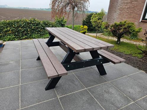 Rekupro - Kunststof Bruine picknicktafel Ibiza, Tuin en Terras, Picknicktafels, Vierkant, Nieuw, Overige materialen, Ophalen of Verzenden