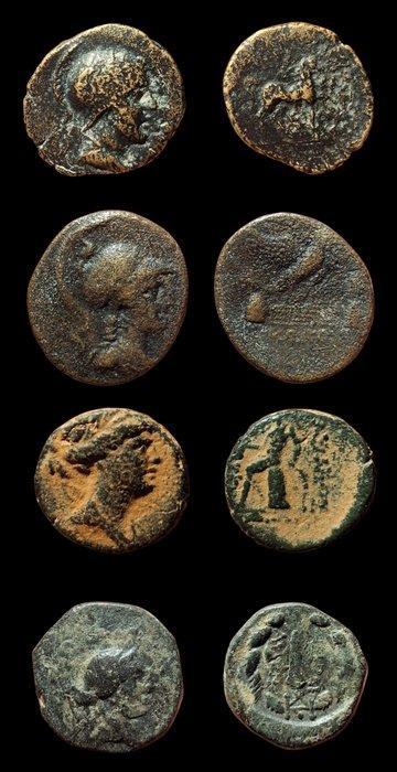 Griekenland (oud) Lot of 4 coins 3rd - 1st century BC, Postzegels en Munten, Munten | Europa | Niet-Euromunten