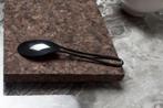 6 design espresso lepeltjes 10 cm zwart - mat - glossy spoon, Nieuw, Ophalen of Verzenden, Rvs of Chroom, Vaatwasserbestendig