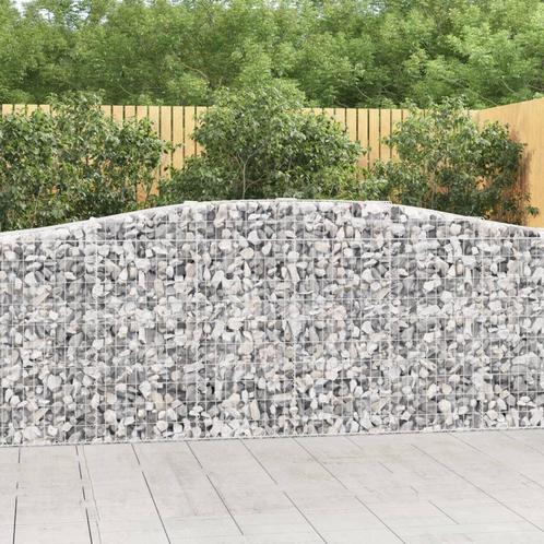 vidaXL Schanskorf gewelfd 400x50x100/120 cm gegalvaniseerd, Tuin en Terras, Bloembakken en Plantenbakken, 100 cm of meer, Nieuw