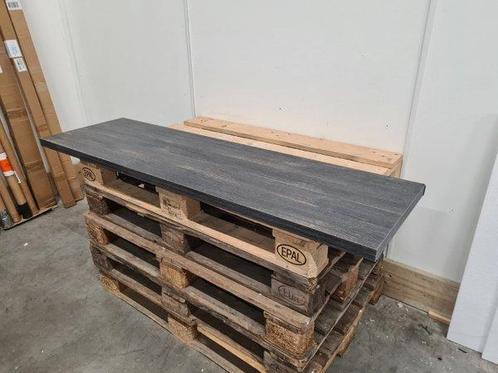 Wastafelblad 160 x 46 x 3,5 cm houtskool zwart hout (B), Doe-het-zelf en Verbouw, Sanitair, Wastafel, Nieuw, Ophalen of Verzenden