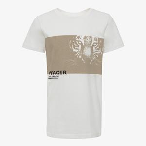Unsigned jongens T-shirt wit beige tijger opdruk maat 134/14, Diversen, Overige Diversen, Nieuw, Verzenden