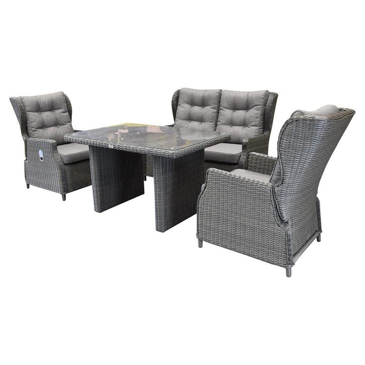 Ibiza premium stoel-bank loungeset 4-delig verstelbaar, Tuin en Terras, Tuinsets en Loungesets, Nieuw, Wicker, Ophalen of Verzenden