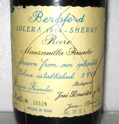 Bodegas de José Pemartin, 1914 Solera Sherry Berisford -, Verzamelen, Wijnen