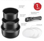 Steelpannenset Antiaanbak – 3 Pannen met Afneembare Greep, Verzenden, Nieuw