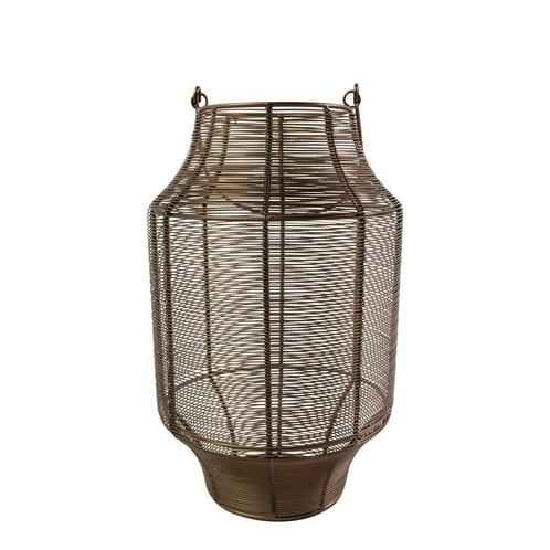 Lantaarn Ijzer liora brons h36 d21cm, Huis en Inrichting, Woonaccessoires | Overige, Verzenden
