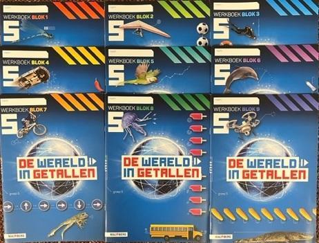 De Wereld in getallen 9 delige set werkboeken groep 5, Boeken, Schoolboeken, Nieuw, Overige niveaus, Overige vakken, Ophalen of Verzenden