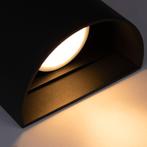 Moderne wandlamp zwart Rond GU10 Up en Down light Hera, Ophalen of Verzenden, Nieuw, Metaal