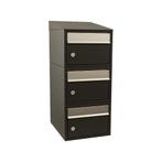 Brievenbusunit Brickset wand 3-hoog met dak - zwart, Tuin en Terras, Brievenbussen, Verzenden, Nieuw