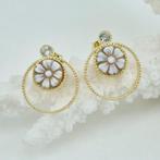 Zilver, Verguld - Oorbellen - Cammei met de hand uitgesneden