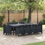 vidaXL Tuin Eetset 11 pcs Antraciet Polypropyleen, Tuin en Terras, Verzenden, Nieuw