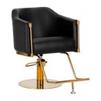 Kappersstoel Burgos zwart goud (Kappersstoel gouden voet), Nieuw, Overige typen, Verzenden