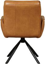 Cognac leren industriële draaibare eetkamerstoel - Granada l, Huis en Inrichting, Stoelen, Overige kleuren, Nieuw, Leer, Ophalen of Verzenden