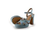 Manfield Sandalen in maat 38 Blauw, Sandalen of Muiltjes, Zo goed als nieuw, Manfield, Verzenden