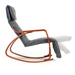 Schommelstoel relax fauteuil - ECO-leer grijs - verstelba...