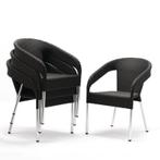 Bolero polyrotan indoor /outdoor stoelen houtskool (4 stuks), Verzenden, Nieuw in verpakking