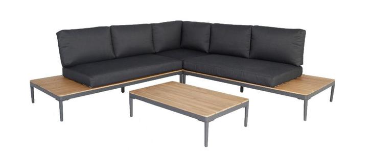 Hoek Loungeset Colombus Acacia Aluminium Antraciet The, Tuin en Terras, Tuinbanken, Verzenden