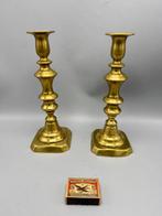 Set Engelse messing kandelaren – laat 19e / vroeg 20e eeuw -, Antiek en Kunst