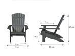 Adirondack Stoel + Voetenbank Grijs Kunststof Polywood, Tuin en Terras, Tuinstoelen, Verzenden, Nieuw