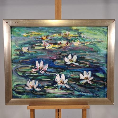 Schilderij, Maya Wildevuur, Waterlelies, 1995, Huis en Inrichting, Woonaccessoires | Schilderijen, Tekeningen en Foto's