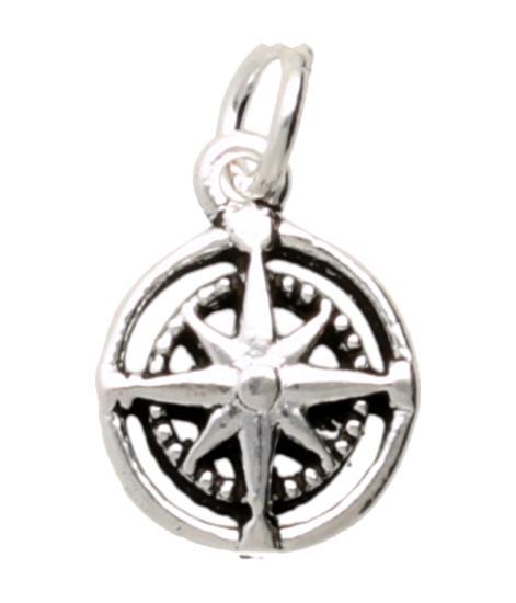 Zilveren Windroos klein kettinghanger, Sieraden, Tassen en Uiterlijk, Kettinghangers, Verzenden
