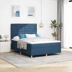vidaXL Boxspringbed met matras met hoofdeinde Blauw 160 x, Huis en Inrichting, Slaapkamer | Bedden, Verzenden, Nieuw, Blauw, Stof