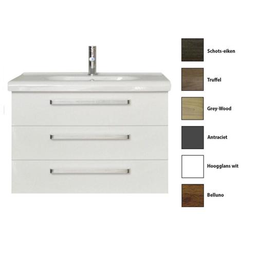 Badkamermeubelset Sanicare Q9 3 Laden 100cm Truffel (spiegel, Doe-het-zelf en Verbouw, Sanitair, Bad, Nieuw, Chroom, Ophalen of Verzenden