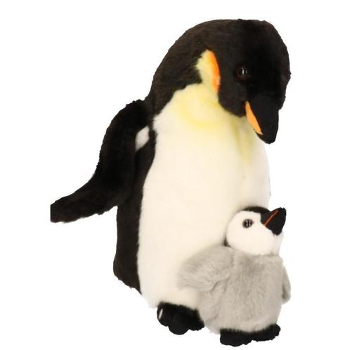 Pluche knuffel pinguin met jong 32 cm - Knuffel pinguins, Kinderen en Baby's, Speelgoed | Knuffels en Pluche, Ophalen of Verzenden