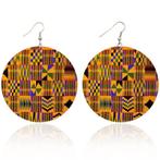 Paars gele kente print - Afrikaanse oorbellen, Sieraden, Tassen en Uiterlijk, Oorbellen, Ophalen of Verzenden, Nieuw