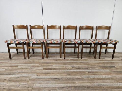 Stoel (6) - Beuken eetkamerstoelen met geometrische zitting, Antiek en Kunst, Kunst | Designobjecten