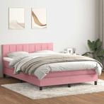 vidaXL Boxspring met matras fluweel roze 140x210 cm, Huis en Inrichting, Verzenden, Nieuw, Stof