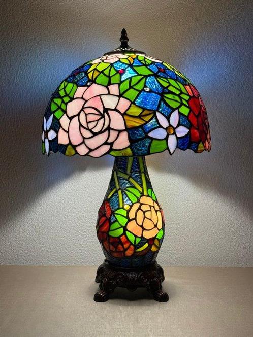 Tiffany tafellamp Studio style Antique Blossom met 2, Antiek en Kunst, Kunst | Designobjecten