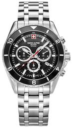 Swiss Alpine Military 7034.9137 Sierra Chrono horloge, Overige merken, Staal, Staal, Verzenden