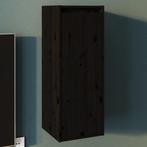 Wandkast 30x30x80 cm massief grenenhout zwart