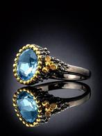 925-zilver - Topaas - Ring - Royal Sparkle, Antiek en Kunst, Curiosa en Brocante