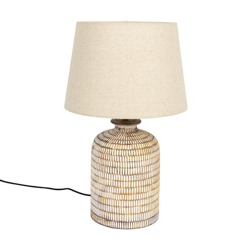 *WOONWINKEL* Dutchbone Russel Tafellamp Beige Tinten, Huis en Inrichting, Lampen | Tafellampen, Nieuw, Verzenden