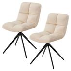 Eetkamerstoel / Draaistoel Dallas - Set van 2 - Beige - Meta, Huis en Inrichting, Stoelen, Verzenden, Nieuw